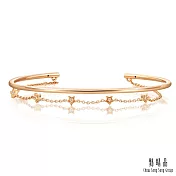 【點睛品】愛情密語 18K玫瑰金星光閃耀雙鍊鑽石手環 06