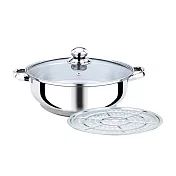 DOLEE 晶彩美味爭鮮32cm團圓鍋 6L HF-320附蓋/蒸片