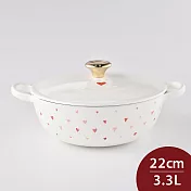 Le Creuset 甜心系列 媽咪鑄鐵鍋 22cm 2.6L 雪花白 金頭 法國製 媽咪鍋 炒鍋 燉鍋 湯鍋 (電磁爐 IH爐可用)