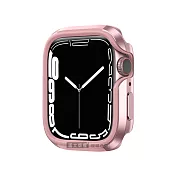軍盾防撞 抗衝擊 Apple Watch Series 9/8/7 (45mm) 鋁合金雙料邊框保護殼 (玫瑰粉)