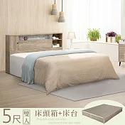 《Homelike》村田收納床台組-雙人5尺 床頭箱 床台 床組 雙人床 專人配送安裝