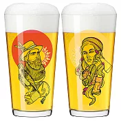 【德國 RITZENHOFF】時尚圖騰系列- 划木工與馴鷹者啤酒(多功能)對杯
