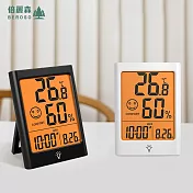 Beroso倍麗森日式大螢幕可吸式多功能溫溼度計-兩色可選 白色