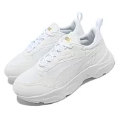 Puma 休閒鞋 Cassia 女鞋 白 全白 小白鞋 老爹鞋 厚底 增高 緩震 百搭 38464701 22.5cm WHITE/TEAM GOLD
