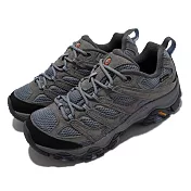 Merrell 戶外鞋 Moab 3 GTX 防水 真皮 女鞋 登山 越野 避震 耐磨 灰 藍 ML036324