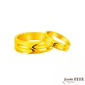 J’code真愛密碼金飾 相遇彼此黃金成對戒指