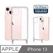 【Timo】iPhone 13 6.1吋專用 附釦環透明防摔手機保護殼(掛繩殼/背帶殼)