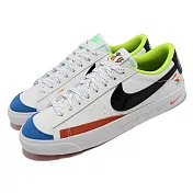 Nike 休閒鞋 Blazer Low 77 GS 大童 女鞋 白 黑 低筒 皮革 復古 童趣 塗鴉 DV1747-101