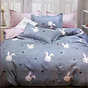 【AGAPE亞加．貝】台灣製《多款任選》舒柔棉 單人3.5x6.2尺二件式薄床包組(百貨專櫃精品) 3.5尺 開心兔兔