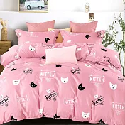 【AGAPE亞加．貝】台灣製《多款任選》舒柔棉 單人3.5x6.2尺二件式薄床包組(百貨專櫃精品) 3.5尺 粉紅小貓