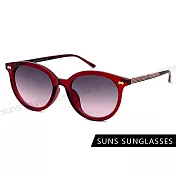 【SUNS】時尚潮流圓框墨鏡 明星款復古太陽眼鏡 檢驗合格 抗UV400 紅框漸層紅