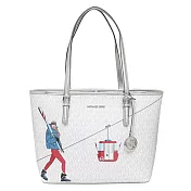MICHAEL KORS 防刮PVC皮革托特包-銀白