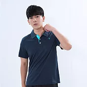 【遊遍天下】MIT男款環保紗涼感吸濕排汗抗UV防曬機能POLO衫(GS1022) XL 丈青