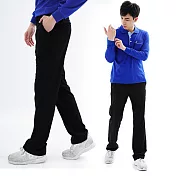 【遊遍天下】男款彈性抗VU透氣休閒長褲西裝褲(GP10002) XL 黑色
