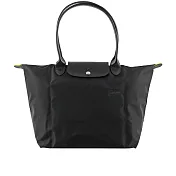 LONGCHAMP L號長把LE PLIAGE GREEN摺疊水餃包 (黑色)