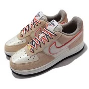 Nike 休閒鞋 Wmns Air Force 1 07 LX 女鞋 麂皮 米白 橘 DQ5079-111