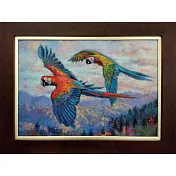 【玲廊滿藝】盧來全-比翼雙飛80x60x4.5 cm