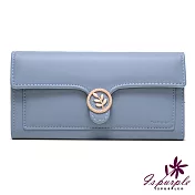 【iSPurple】信封封蠟*金葉典雅手拿長夾 藍