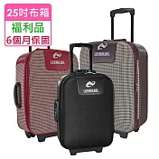 【全新福利品 25吋】簡易兩輪加大旅行箱/行李箱 (3色任選) 千鳥紅