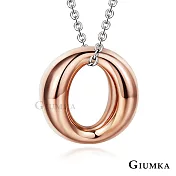GIUMKA白鋼項鍊鋼飾質感女鍊圓圈O字短項鏈 俏麗淑女 銀色/玫金色 MN03122 鋼飾推薦 45cm 玫金色