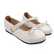 台灣製菱格鑽花公主鞋 (C009) 台灣製 MIT 女童鞋 皮鞋 娃娃鞋 大童鞋 親子鞋 花童鞋 20 白色