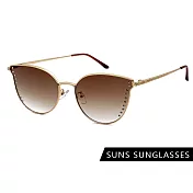 【SUNS】歐美時尚墨鏡 派對復古鑲鑽貓眼太陽眼鏡 檢驗合格 抗UV400 漸層茶