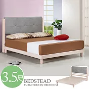 Homelike 喜家居單人3.5尺貓抓皮實木低床架組(2221)