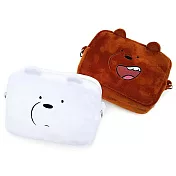 We Bare Bears 熊熊遇見你 小方包 側揹包 化妝包 白色