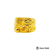 JoveGold漾金飾 祥龍戲珠寬版黃金男戒指