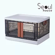 Seoul house 新款日式加厚大容量三開式折疊收納箱／一般款- 可可棕