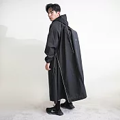 【INUNDER】MECOVER Pro東麗酒伊Tryspec連帽長版雨風衣poncho-(四色任選) 極致黑