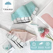 【下雨的聲音】日本訂單抗UV條紋花朵三折折疊傘(二色) 藍色