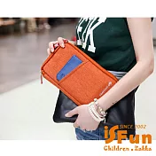 【iSFun】出國差旅*加大護照證件手拿包 橘