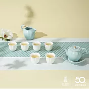 【陸寶LOHAS】吉相伴茶組 一壺一海六杯搭配壺承 全套茶組淡寧而鮮活　 天青色