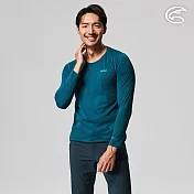 ADISI 男UPF50+圖騰防曬抑菌長袖排汗衣AL2211027 (S-2XL) / 吸濕排汗 彈性 抗紫外線 大和抗菌 防臭加工 L 蒼青