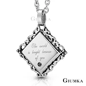 GIUMKA情侶項鍊鋼短項鏈 璀璨之戀男女情人對鍊 單個價格 MN03130 情人節鋼飾推薦 50cm 銀色大墜男鍊