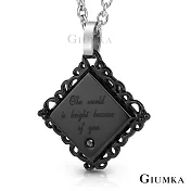 GIUMKA情侶項鍊鋼短項鏈 璀璨之戀男女情人對鍊 黑色/玫金 單個價格 MN03130-3 情人節鋼飾推薦 50cm 黑色男鍊