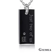 GIUMKA情侶項鍊鋼短項鏈 兩人世界男女情人對鍊 黑色/玫金/銀色 單個價格 MN06046 情人節鋼飾推薦 50cm 黑色大墜男鍊