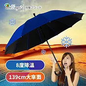 【雙龍牌】大真好黑膠無敵傘 防風防曬自動直立傘晴雨傘A0397 皇家藍