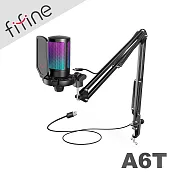 FIFINE A6T USB心型指向電容式RGB麥克風