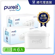 【Unilever 聯合利華】PX3000超淨濾水壺2.5L專用濾芯(6入組)
