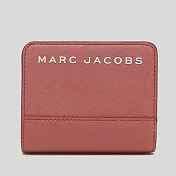 marc jacobs 簡約皮革拉鍊短夾-酒紅