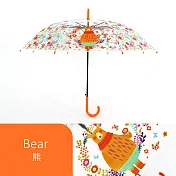 【雙龍牌】可愛動物透明傘自動傘 大傘面防風環保傘兒童傘A0557K 熊