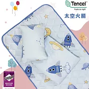 DF童趣館 - 台灣製TENCEL天絲兒童涼感舒眠睡墊睡袋三件組 - 多款可選 太空火箭