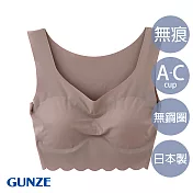 【日本GUNZE】日本製舒適無痕bra背心(TB2555-COF) L 棕色