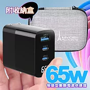 MYCELL 65W 迷你氮化鎵智慧型數顯電源供應器(附收納盒)