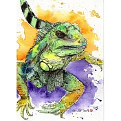 【玲廊滿藝】宮原千佳子（Chika）-綠蜥蜴就是恐龍吧？18x13cm