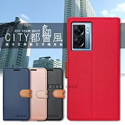 CITY都會風 OPPO A77 5G 插卡立架磁力手機皮套 有吊飾孔 承諾黑