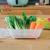 【日本小久保KOKUBO】日本製長形蔬果瀝水籃 -白