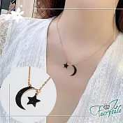 【伊飾童話】黑夜星月＊鈦鋼黑鑽鎖骨短鍊